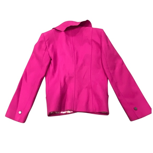 Valentino Fuschia Wool Blazer with Ruffle Lapel - Picture 2 of 13